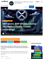 XRP News: XRP Whales Dump 200 Million Coins -Crash Incoming? | Live Bitcoin News