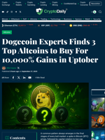 Dogecoin Experts Finds 3 Top Altcoins to Buy For 10,000% Gains in Uptober - Crypto Daily