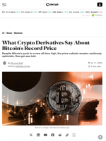 What Crypto Derivatives Say About Bitcoin's Record Price - Decrypt