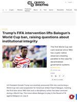 Trump's FIFA intervention lifts Balogun's World Cup ban, raising questions about institutional integrity