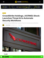 CrowdStrike Holdings, ($CRWD) Stock: Launches Threat AI to Automate Security Workflows - CoinCentral