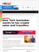 New York lawmaker wants to tax crypto sales and transfers - The Crypto News Wire