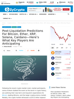 Post-Liquidation Predictions For Bitcoin, Ether, XRP, Solana, Cardano—Here’s What Key Players Are Anticipating ⋆ ZyCrypto