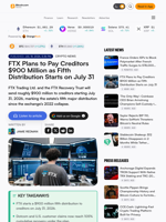 FTX Plans to Pay Creditors $900 Million as Fifth Distribution Starts on July 31