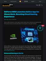 GeForce NOW Launches Native App for Steam Deck, Boosting Cloud Gaming Experience - Blockchain.News