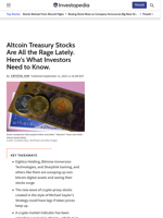 Altcoin Treasury Stocks Are All the Rage Lately. Here's What Investors Need to Know.