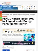 PENGU token loses 20% in August amid Pudgy Party game launch - The Crypto News Wire
