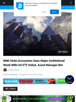 BNB Chain Sees Major Institutional Week With US ETF Debut