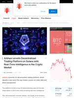 Arkham unveils Decentralized Trading Platform on Solana with Real-Time Intelligence in the Crypto Market
