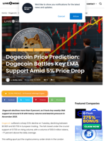 Dogecoin Price Prediction: Dogecoin Battles Key EMA Support Amid 5% Price Drop | Live Bitcoin News