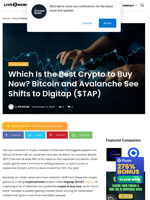 Which Is the Best Crypto to Buy Now? Bitcoin and Avalanche See Shifts to Digitap ($TAP) | Live Bitcoin News