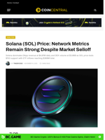 Solana (SOL) Price: Network Metrics Remain Strong Despite Market Selloff - CoinCentral