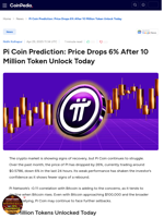 Pi Coin Prediction: Price Drops 6% After 10 Million Token Unlock Today