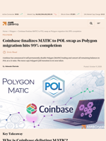 Coinbase finalizes MATIC to POL swap as Polygon migration hits 99% completion - AMBCrypto