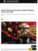 Market Quakes Violently As $4.8T Options Tower Over BTC - DailyCoin