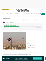 Iran to reopen airspace in phases amid US-Israeli de-escalation