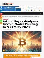 Arthur Hayes Analyzes Bitcoin Model Pointing to $3.4M by 2028 - The Crypto News Wire