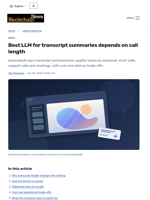Best LLM for transcript summaries depends on call length - Blockchain.News