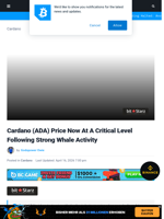 Cardano (ADA) Price Now At A Critical Level Following Strong Whale Activity | Bitcoinist.com