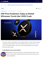 XRP Price Prediction Today as Market Witnesses 'Covid-Like' 2020 Crash