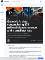 Galaxy’s AI data centers bring $79 million in lease revenue and a small net loss