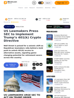 US Lawmakers Press SEC to Implement Trump’s 401(k) Crypto Directive – Regulation Bitcoin News