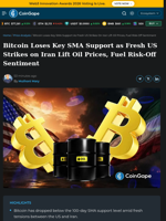 Bitcoin Loses Key SMA Support as Fresh US Strikes on Iran Lift Oil Prices, Fuel Risk-Off Sentiment