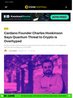 Cardano Founder Charles Hoskinson Says Quantum Threat to Crypto is Overhyped