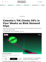 Celestia’s TIA Climbs 59% in Four Weeks as Blob Demand Slips | The Defiant
