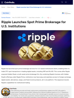 Ripple Launches Spot Prime Brokerage for U.S. Institutions