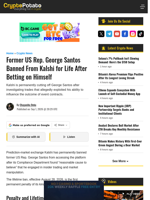 Former US Rep. George Santos Banned From Kalshi for Life After Betting on Himself