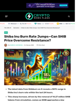 Shiba Inu Burn Rate Jumps—Can SHIB Price Overcome Resistance? - Crypto News Flash