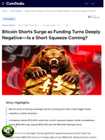 Bitcoin Shorts Surge as Funding Turns Deeply Negative—Is a Short Squeeze Coming?
