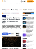 NIP Group to Generate 160 BTC Monthly After Major Infrastructure Deal – Mining Bitcoin News