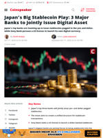 Japan’s Top Banks Unite for Stablecoin Launch