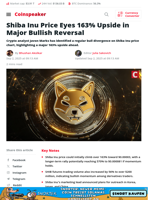 Shiba Inu Price Eyes 163% Upside in Major Bullish Reversal - Coinspeaker