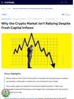Why the Crypto Market Isn’t Rallying Despite Fresh Capital Inflows