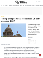 Trump pledges fiscal restraint as US debt exceeds $40T