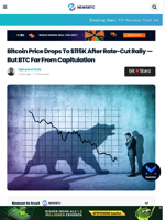 Bitcoin Price Drops To $115K After Rate-Cut Rally — But BTC Far From Capitulation