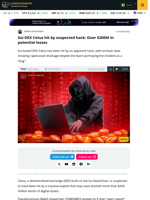 Sui DEX Cetus hit by suspected hack: Over $200M in potential losses