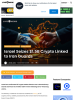 Israel Seizes $1.5B Crypto Linked to Iran Guards | Live Bitcoin News