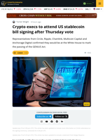 Crypto Execs To Attend Stablecoin Bill Signing After Thursday Vote