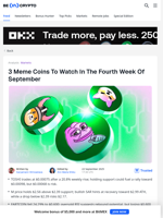 3 Meme Coins To Watch In The Final Week Of September