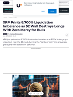 XRP Prints 8,700% Liquidation Imbalance as $2 Wall Destroys Longs With Zero Mercy for Bulls - U.Today
