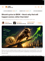 Bitcoin's price to $80K - Here's why that will happen sooner, rather than later! - AMBCrypto