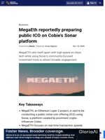 MegaEth reportedly preparing public ICO on Cobie's Sonar platform