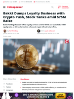 Bakkt Exits Loyalty Business, Focuses on Crypto After $75M Raise