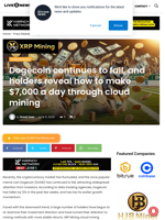 Dogecoin continues to fall, and holders reveal how to make $7,000 a day through cloud mining | Live Bitcoin News