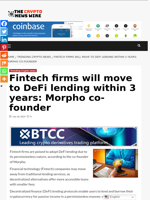 Fintech firms will move to DeFi lending within 3 years: Morpho co-founder - The Crypto News Wire