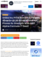 Shiba Inu Price Wavers & Hedera Aims for $1.20 While BlockDAG Proves Its Strength With BWT Alpine Formula 1® Deal! | Live Bitcoin News